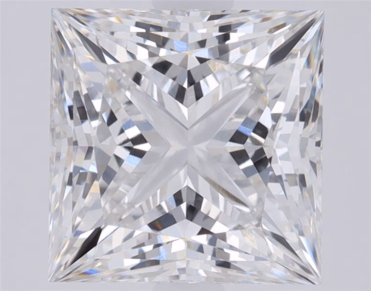 3.72ct lab-grown princess diamond, F color, VS1 clarity, 8.46mm ID