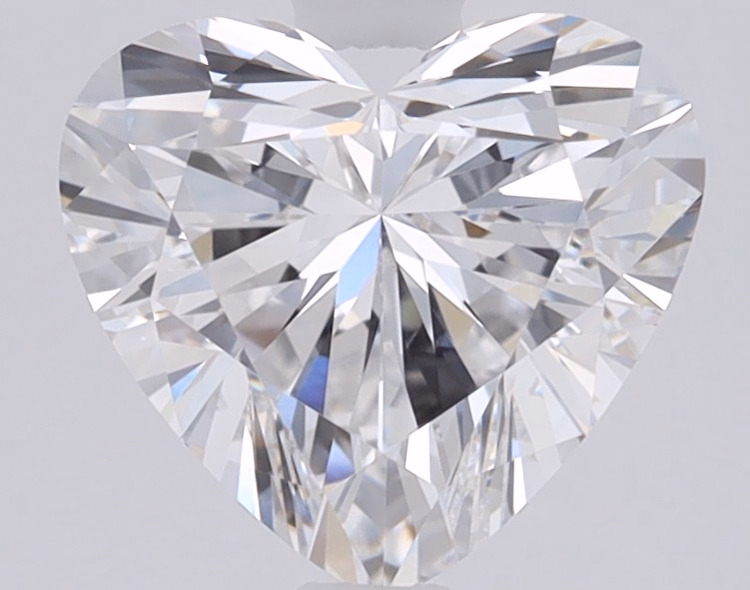 1.09ct lab-grown heart diamond, E color, VVS2 clarity, 6.42mm ID