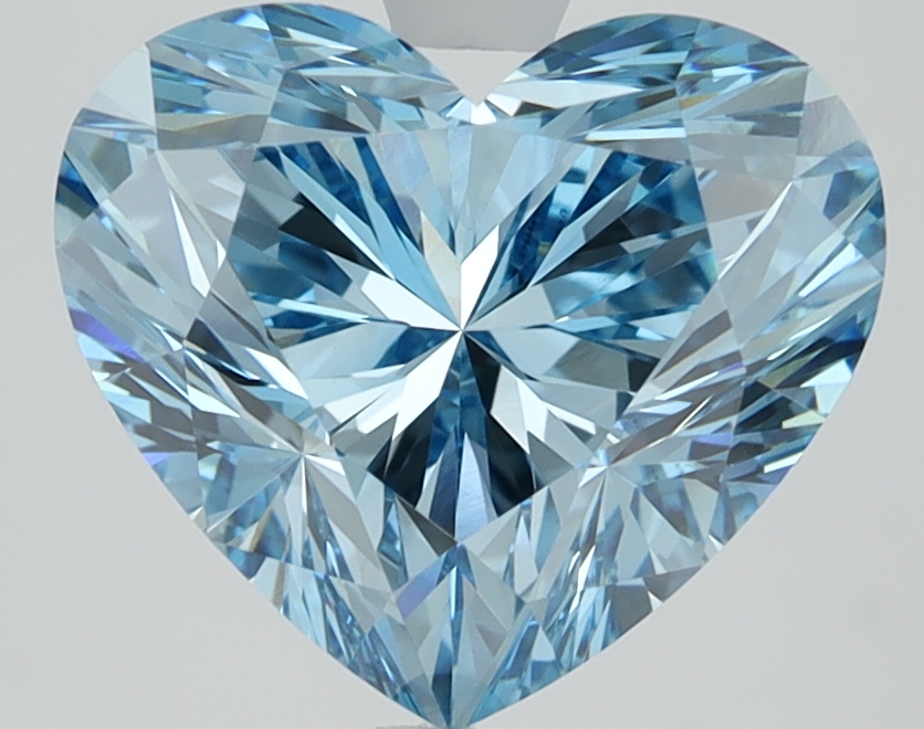3.58ct Heart Cut Lab-Grown Diamond, BLUE/VVS2, 9.04mm x 10.36mm x 6.59mm