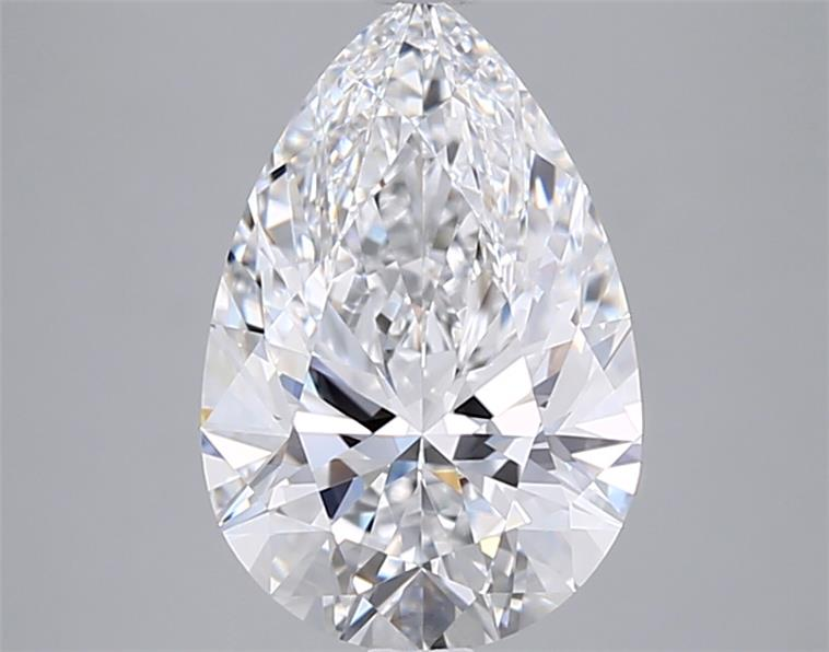 3.13ct lab-grown pear diamond, D/VVS1, 12.42mm ID