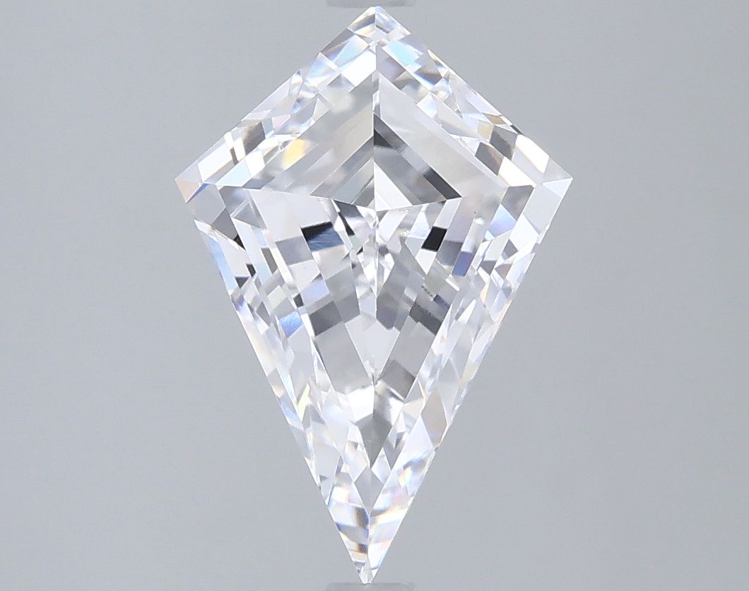 2.68 carat lab-grown diamond, kite cut, D color, VVS2 clarity, 12.40mm ID