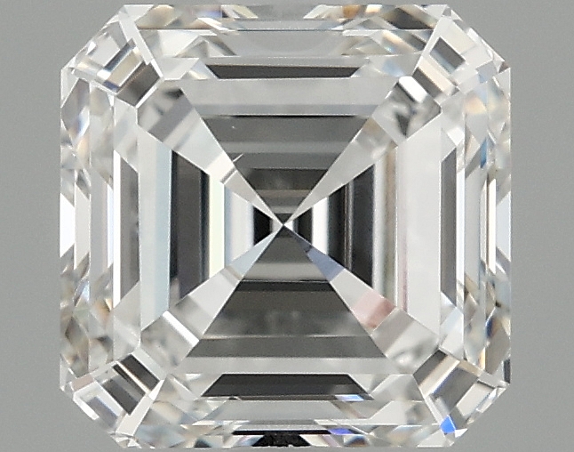 1.51ct Asscher cut lab diamond, F color, VS2 clarity, IGI certified.