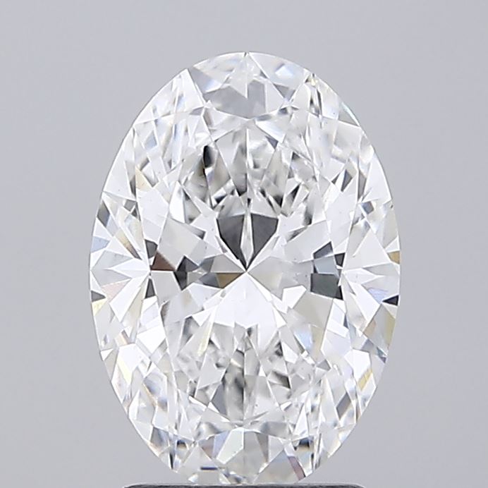 2.03ct oval lab-grown diamond E/VS1, 10.18mm ID, IGI certified.