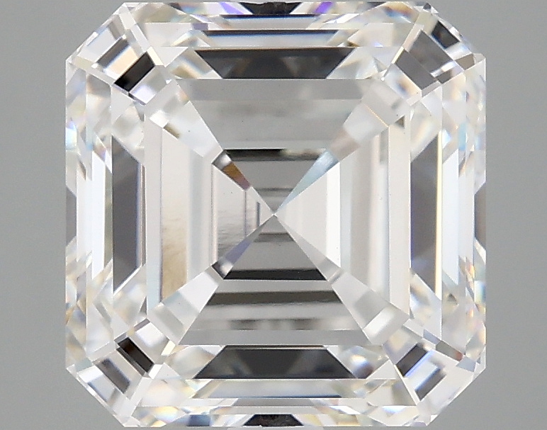 4.08ct Asscher cut F/VVS2 lab diamond, IGI certified, 8.84mm ID.