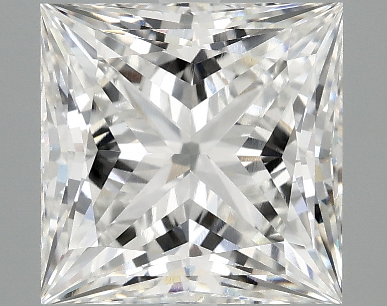 4.1ct princess cut lab diamond, F color, VVS2 clarity, IGI certified.