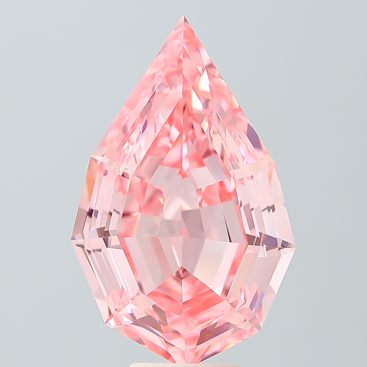 7.64ct Step Cut Pear lab-grown diamond